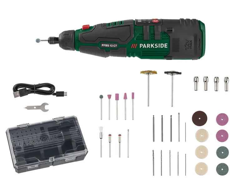 PARKSIDE® Taladro-amoladora de precisión inalámbrica PFBS 12 C7, 12 V
